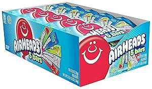 Airheads Candy, Assorted Flavors, 5 Individually Wrapped Full Size Bars per Pack, Box of 18 Packs