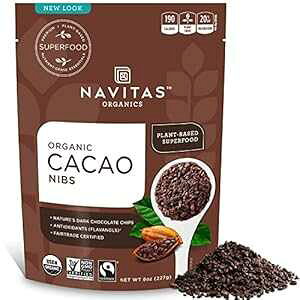 Navitas Organics Raw Cacao Nibs, 8 oz. Bag, 8 Servings ? Organic, Non-GMO, Fair Trade, Gluten-Free Navitas Organics Raw Cacao Nibs, 8 oz. Bag, 8 Servings Organic, Non-GMO, Fair Trade, Gluten-Free
