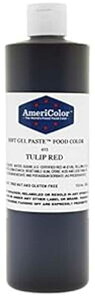TULIP RED 13.5IX \tgWFy[XgHpFf AmeriColor TULIP RED 13.5 Ounce Soft Gel Paste Food Color