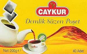 40JEg(1pbN) }{pgeB[obO(40) Caykur 40 Count (Pack of 1), Black Tea Bags for Tea Pot (40 bags)