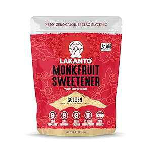 8.29 Ounce (Pack of 1), Golden, Lakanto Golden Monk Fruit Sweetener with Erythritol - Raw Cane Sugar Substitute, Zero Calorie, Keto Diet Friendly, Zero Net Carbs, Baking, Extract, Sugar Replacement (Golden - 8.