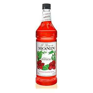 Monin - nCrXJXVbvAj[NȉԂ̕AJNeAgAl[hɍœKAOet[A`qg݊ (1 bg) Monin - Hibiscus Syrup, Unique Floral Flavor, Great for Cocktails, T