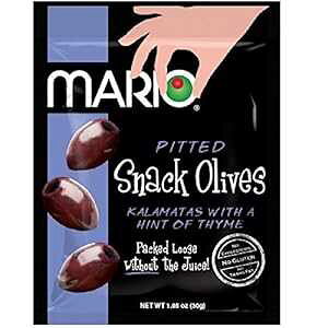 Mario Camacho Foods 種抜きスナックオリーブ、カラマタ、タイム風味、1.05 オンス、12 個パック Mario Camacho Foods Pitted Snack Olives, Kalamata with a Hint of Thyme, 1.05 Ounce, Pack of 12