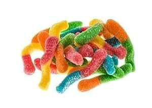 Kervan Candy Bebeto Sour Neon Worm Gummies - Fruity, Soft & Sour Gummy Candy Bulk for Kids, Gift Snacks and Parties - Sour Candy Worms Party Size Bag (5 lbs)