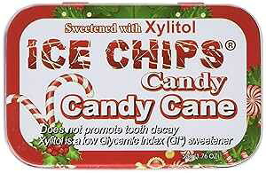 LVg[ŎRɊÂ݂ACX`bvLfB LfBP[ 1.76 IX (pbP[W͈قȂꍇ܂) Ice Chips Candy naturally sweetened with xylitol Candy Cane 1.76 ounce (Pack may va