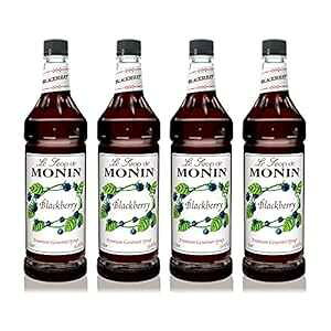 Monin - ubNx[ VbvA_炩ăW[V[AJNeAl[hA\[_ɍœKAOet[A`qg݊ (1 bgA4 pbN) Monin - Blackberry Syrup, Soft and Succulent