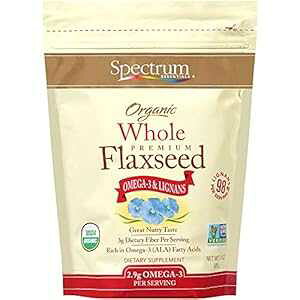 Spectrum I[KjbNSmA15 IX obO Spectrum Organic Whole Flaxseed, 15 Oz Bag