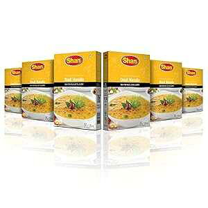 Shan Daal Recipe and Seasoning Mix 3.52 oz (100g) - Spice Powder for Traditionally Mild Lentil Curry - Suitable for Vegetarians - Airtight Bag in a Box (Pack of 6)