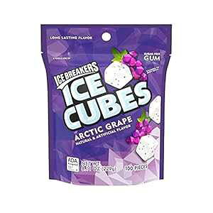 ICE BREAKERS ICE CUBES ARCTIC GRAPE VK[t[`[CKALVg[A8.11IX|[`i100j ICE BREAKERS ICE CUBES ARCTIC GRAPE Sugar Free Chewing Gum, Made with Xylitol, 8.11 oz Pouch (100 Pieces)