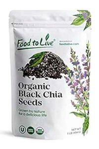 I[KjbN`AV[hA1|h - ubNAr[KAR[V[A`qg݊AX[W[AT[gt[hɍœK Food to Live Organic Chia Seeds, 1 Pound Black, Vegan, Kosher, Non-GMO, Great for Smoo
