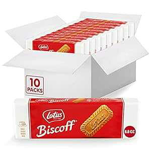 Lotus Biscoff, LrXPbgNbL[A`qg݊ + r[K - 8.8 IX (10 pbN) Lotus Biscoff, Caramelized Biscuit Cookies, non GMO + Vegan - 8.8 Oz (Pack of 10)