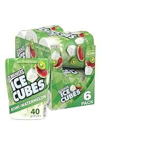 ICE BREAKERS ICE CUBES LEC XCJ VK[t[ `[CKALVg[A40 e (6 ct) ICE BREAKERS ICE CUBES Kiwi Watermelon Flavored Sugar Free Chewing Gum, Made with Xylitol, 40 Piece Container (6 ct)