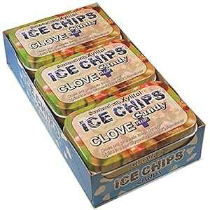 ICE CHIPS LVg[ LfB[ (Clove PlusA6 pbN) - ʐ^ ICE CHIPS oht ICE CHIPS Xylitol Candy Tins (Clove Plus, 6 Pack) - Includes ICE CHIPS BAND as shown
