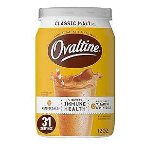 Nestle Ovaltine Classic Malt Beverage, 12-Ounce Canisters (Pack of 6)
