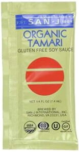 TWFC I[KjbN sgp ܂ݖ S[hx gxpbN 200 San-J San J Organic Wheat Free Tamari Soy Sauce Gold Label Travel Packs, 200-Count Packages