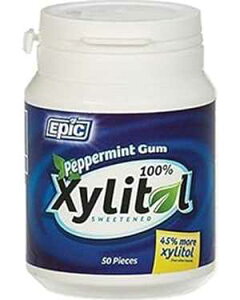 Epic LVg[ yp[~gKA50  (4 pbN) Epic Industries Epic Xyitol Peppermint Flavored Gum, 50-Count (Pack of 4)