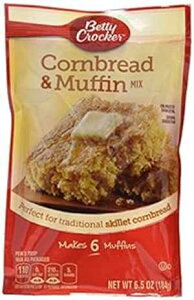 Betty CrockerA}tB~bNXA{iIȃR[ubh}tB~bNXA6.5IX|[`i6pbNj Betty Crocker, Muffin Mix, Authenic Cornbread & Muffin Mix, 6.5-Ounce Pouches (Pack of 6)