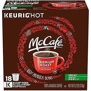 McCafe �v���~�A�� ���[�X�g �f�J�t�F �L���[���O K �J�b�v �R�[�q�[ �|�b�h (18 ��) McCafe Premium Roast Decaf Keurig K Cup Coffee Pods (18 Count)