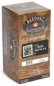 Baronet Coffee t` [Xg PjA Aa R[q[ |bhA54  Baronet Coffee French Roast Kenya Aa Coffee Pods, 54 Count