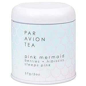 Par Avion Tea sN}[Ch 2 IX - x[ƃnCrXJX̃[XeB[ - zbgsNɋ}z̃eB[ Par Avion Tea Pink Mermaid 2 Ounce - Berries and Hibiscus Loose Tea - Tea Steeps to Hot Pink