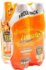 Lucozade �I�����W 4 PK (380ml) (12.8 �t�ʃI���X) �①�Ƀp�b�N �A�C�������h����A�� Eueasy Lucozade Orange 4 PK (380ml) (12.8 fl oz) Fridge Pack Imported from Ireland