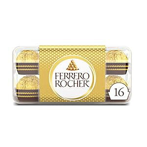 Ferrero RocherA16 Av~A~N`R[gw[[ibcAo^C`R[gMtg{bNXA7 IX Ferrero Rocher, 16 Count, Premium Milk Chocolate Hazelnut, Valentine's Chocolate Gift Box, 7