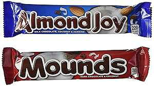 �A�[�����h �W���C �A���h �}�E���Y�A24 �o�[ �o���G�e�B �p�b�N�A8.3 �I���X Almond Joy and Mounds, 24 bar Variety Pack, 8.3 Ounce