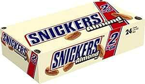 XjbJ[Y A[h VFAO TCY `R[g LfB[ o[ 3.23 IX o[ 24 {bNX SNICKERS Almond Sharing Size Chocolate Candy Bars 3.23-Ounce Bar 24-Count Box
