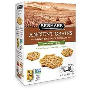 Sesmark Ñ㍒ׂApU n[uA3.5 IX (6 pbN) Sesmark Ancient Grains Rice Crackers, Parmesan Herb, 3.5 Ounce (Pack of 6)