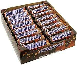 XjbJ[Y VO o[ `R[g LfBAe 1.86 IX̃o[ 48 B Snickers Single Bar Chocolate Candy, 48 bars of 1.86oz each.