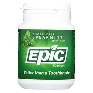 Epic Dental, K LVg[ XyA~gA50  Epic Dental, Gum Xylitol Spearmint, 50 Count