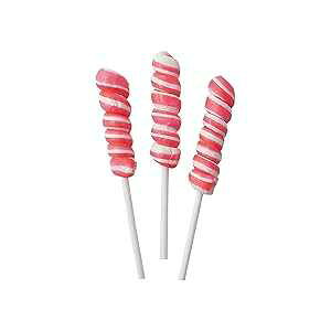Fun Express Mini Twisty Lollipops, Unicorn Pops, Nostalgic Candy, Suckers, 24 Pieces, Individually Wrapped, Hot Pink