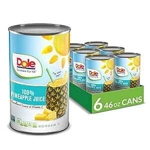 Dole 100% ジュース、パイナップル、46 オンス缶 (6 個パック) Dole 100% Juice, Pineapple, 46 Ounce Cans (Pack of 6)