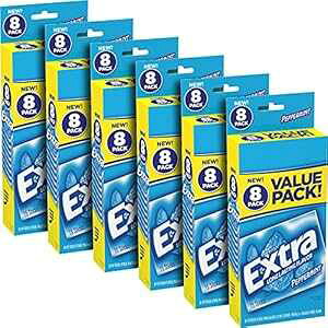 EXTRA yp[~g VK[t[ `[CK oNpbN 15  (48 pbN) EXTRA Peppermint Sugar Free Chewing Gum Bulk Pack, 15 pieces (48 Packs)