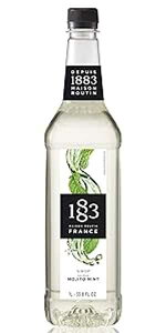 1883 ] [^ - q[g ~g Vbv - tX - ybg{g 1 bg (33.8 IX) 1883 Maison Routin - Mojito Mint Syrup - Made in France - Pet Bottle 1 Liter (33.8 oz)