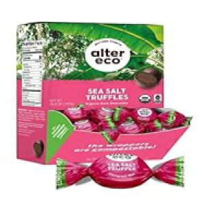 Alter Eco Deep Dark Sea Salt Truffles 58% Pure Dark Cocoa, Fair Trade, Organic, Non-GMO, Gluten Free Dark Chocolate Truffles 60 Truffles