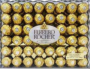 Ferrero Rocher Fine w[[ibc `R[gA`R[g Mtg {bNXA48 JEg tbgA21.2 IX Ferrero Rocher Fine Hazelnut Chocolates, Chocolate Gift Box, 48 Count Flat, 21.2 oz