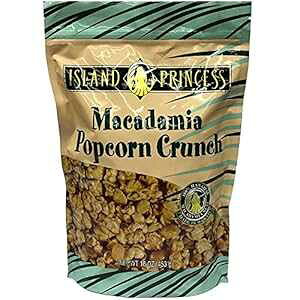 ACh vZX nCA }J_~A ibc |bvR[ N` 16 IX obO Island Princess Hawaiian Macadamia Nut Popcorn Crunch 16 oz. Bag