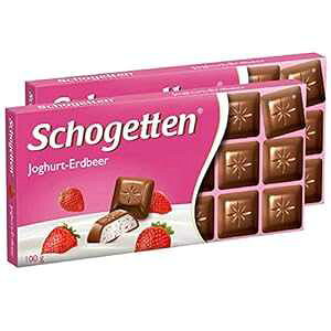 V[Qbe [Og Xgx[ `R[g o[ LfB[ IWi W[} `R[g 100g/3.52oz (2 pbN) Schogetten Yoghurt Strawberry Chocolate Bar Candy Original German Chocolat