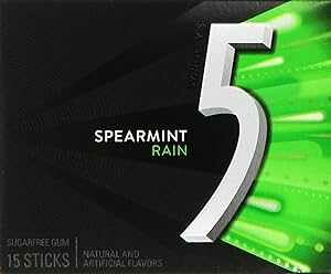 O[Y 5 C XyA~gK (15  12 pbN) Wrigley's 5 Rain Spearmint Gum (12 Packs of 15 Pieces)