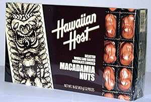 nCAzXgI}J_~Aibc̃z[Ɣ`R[gŃR[eBOMtg{bNX d16IX (453 g) Hawaiian Host SELECTED WHOLE AND HALVES CHOCOLATE COVERED MACADAMIA NU