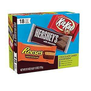 HERSHEY'SALbgJbgƃ[X̃A\[g~N`R[gAnEBLfB[oGeB{bNXA27.3IX (18) HERSHEY'S, KIT KAT and REESE'S Assorted Milk Chocolate, Halloween Candy Variety Box,