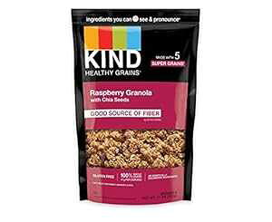 KIND wV[OCNX^[A`AV[h胉Yx[Om[AOet[A11IXobOA6 KIND Healthy Grains Clusters, Raspberry with Chia Seeds Granola, Gluten Free, 11 Ounce Bags, 6 Count