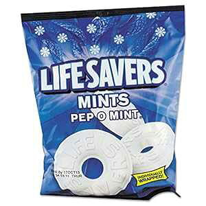 LifeSavers 88503 n[h LfBAybvI~gAʕA6.25 IX obO Reg LifeSavers 88503 Hard Candy, Pep-O-Mint, Individually Wrapped, 6.25oz Bag