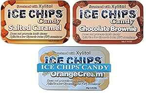 ICE CHIPS LVg[ LfB 3 pbNlߍ킹 (`R[guEj[ALAIWN[) ʐ^̃oh܂܂܂ ICE CHIPS Xylitol Candy 3 Pack Assortment (Chocolate Brownie, S