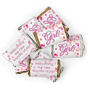 It's a Girl xr[V[ LfB n[V[ ~j`A `R[g 2|h - 108 WH Candy It's a Girl Baby Shower Candy Hershey's Miniatures Chocolate 2lb - Approx 108 pieces