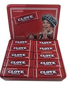 N[uK 10 pbN - Be[WRN^[ Verburg Clove Gum 10 Pack - Vintage Collector Tin