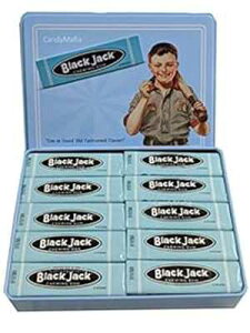ubNWbN (ubNWbN) K Be[WRN^[Y ubNWbNK 10 pbN Gerrit J. Verburg Co Black Jack (Blackjack) Gum Vintage Collectors Tin with 10 packs of BlackJack Gum