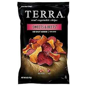 Terra ؃`bvXAXC[c & r[cAYA6 IX (12) Terra Vegetable Chips, Sweets & Beets, No Salt Added, 6 oz. (Pack of 12)