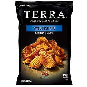 Terra ؃`bvXATc}CƊCA6 IX (12) Terra Vegetable Chips, Sweet Potato with Sea Salt, 6 oz. (Pack of 12)